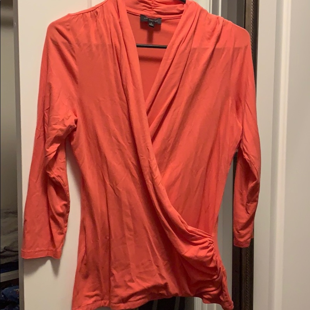 3/4 sleeve coral shirt